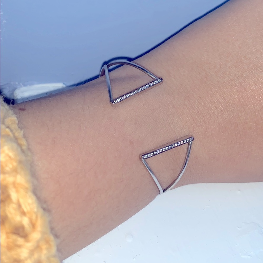 Silver Crystal Cuff Bracelet - image 2